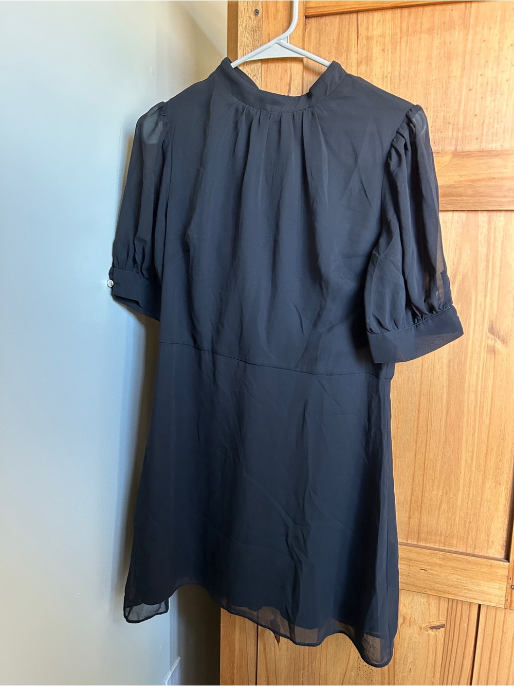 Glamour Black Short Puff Sleeve Mini Dress